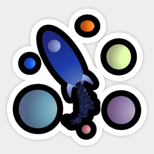 THE BLUE ROCKET LAUNCHING Sticker